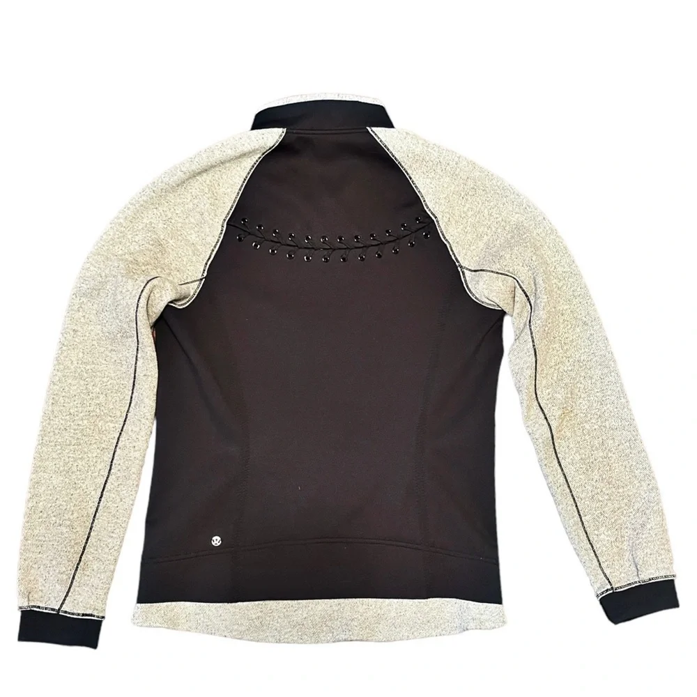 Lululemon Var-City Bomber Jacket Heathered Black Active Lightweight‎ Size 4